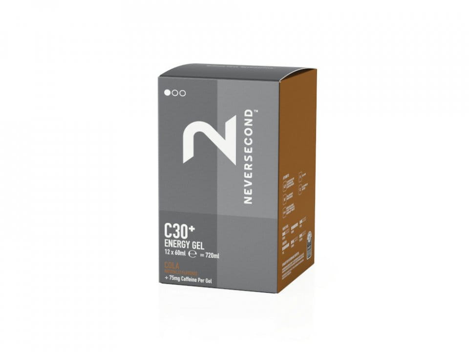 NEVERSECOND Energy Gel C30 Cola 60 ml | Box med 12 påsar